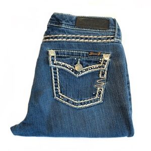 Seven7 Jeans Sz 6 Pnk/Wht Thick Stitch Baby Bt